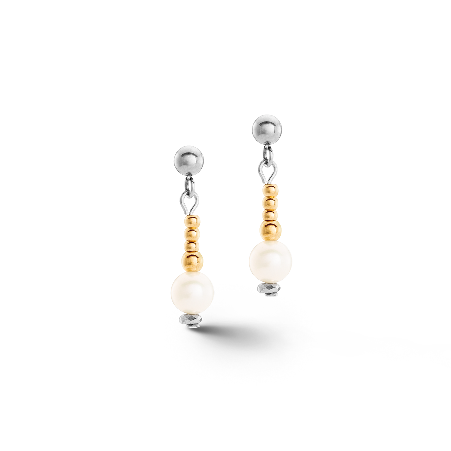Freshwater Pearls, Stainless Steel with Gold Earrings 1117/21_1426