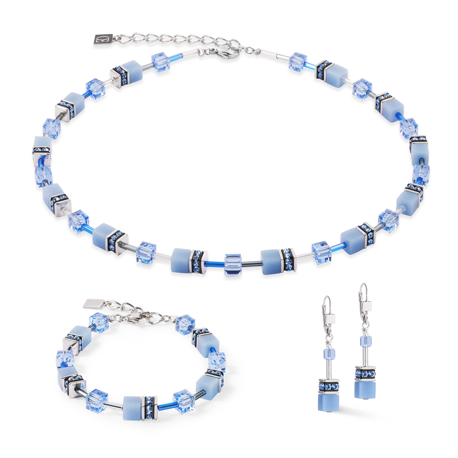GeoCube Soft Cornflower Blue Earrings 4020/20_0717