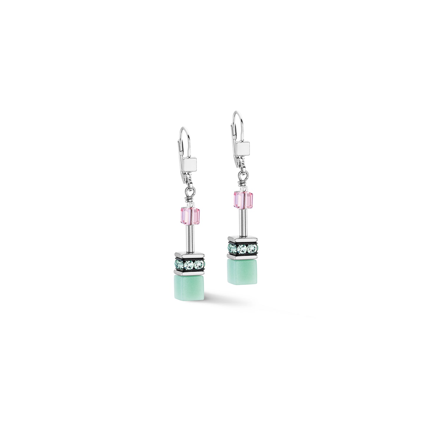 Geo Cube Green-Pink Earrings 4023/20_0504