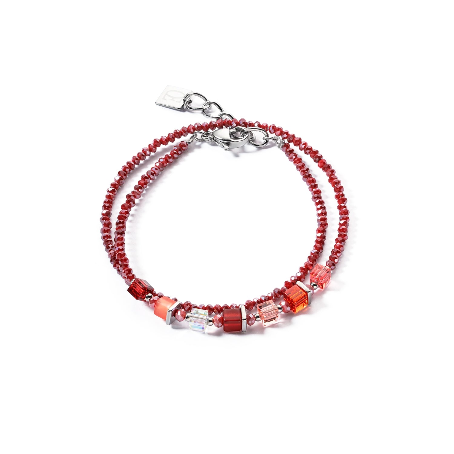 Joyful Colours Wrap Bracelet Silver Red 4564/30_0300