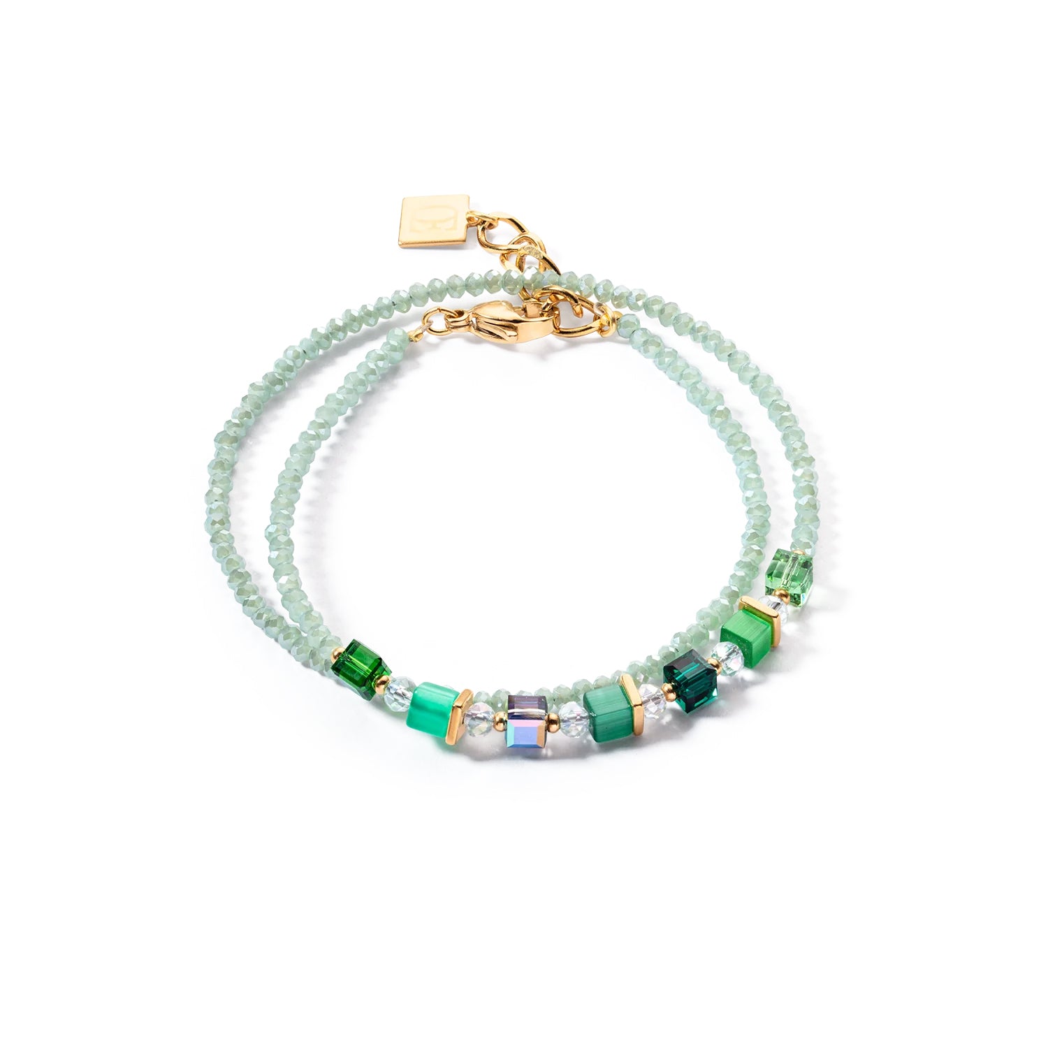 Joyful Colours Wrap Bracelet Gold Green 4564/30_0500