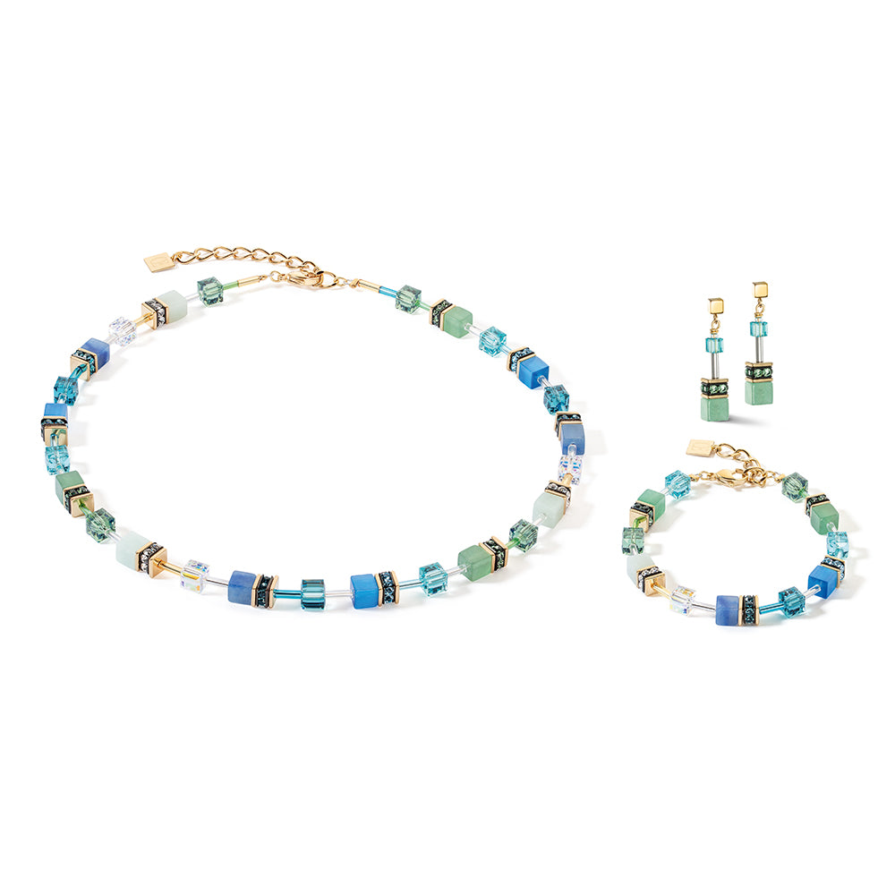 GeoCube Iconic Precious Turquoise & Green Necklace 4905/10_0506