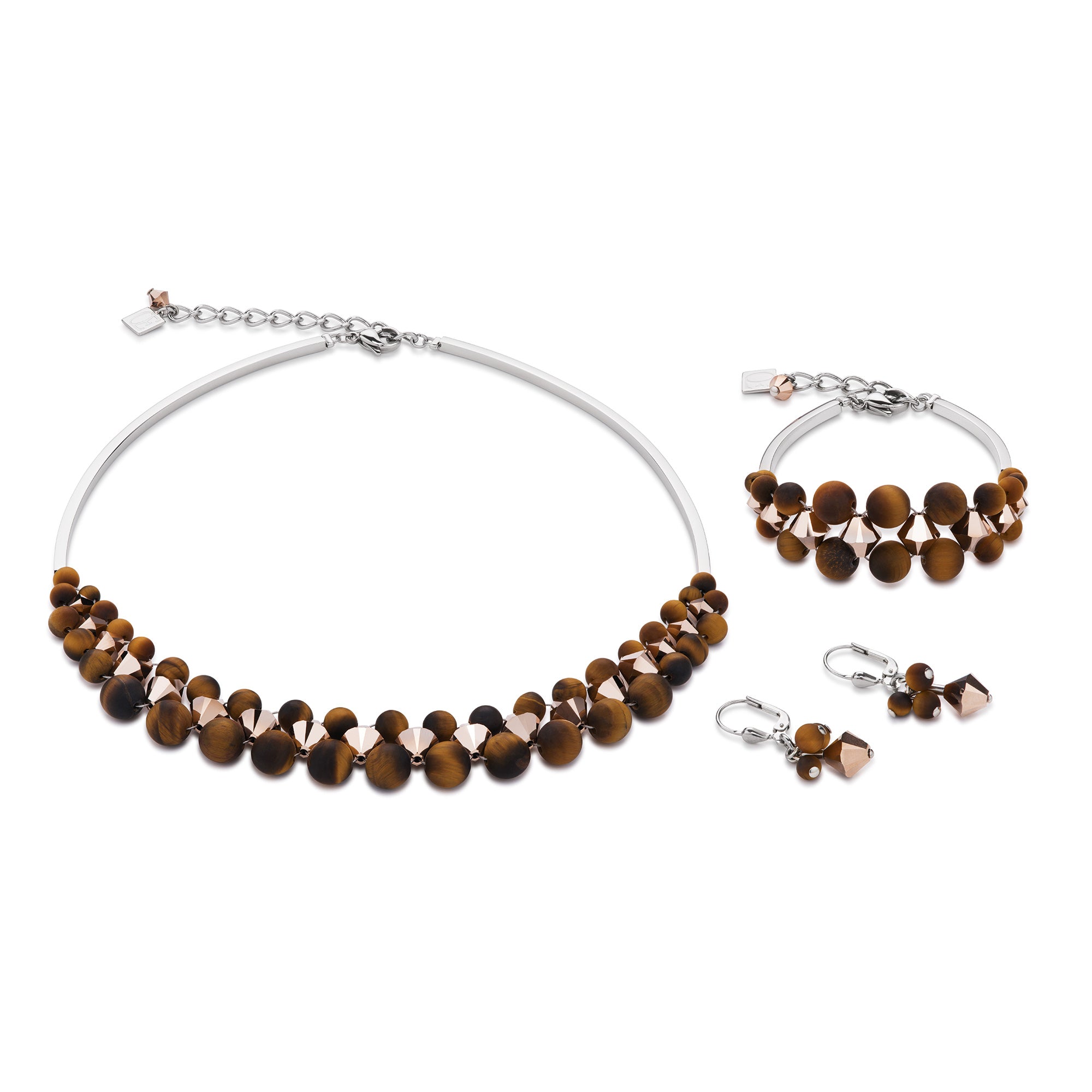 Tiger Eye multi row rose Bracelet 4925/30_1100