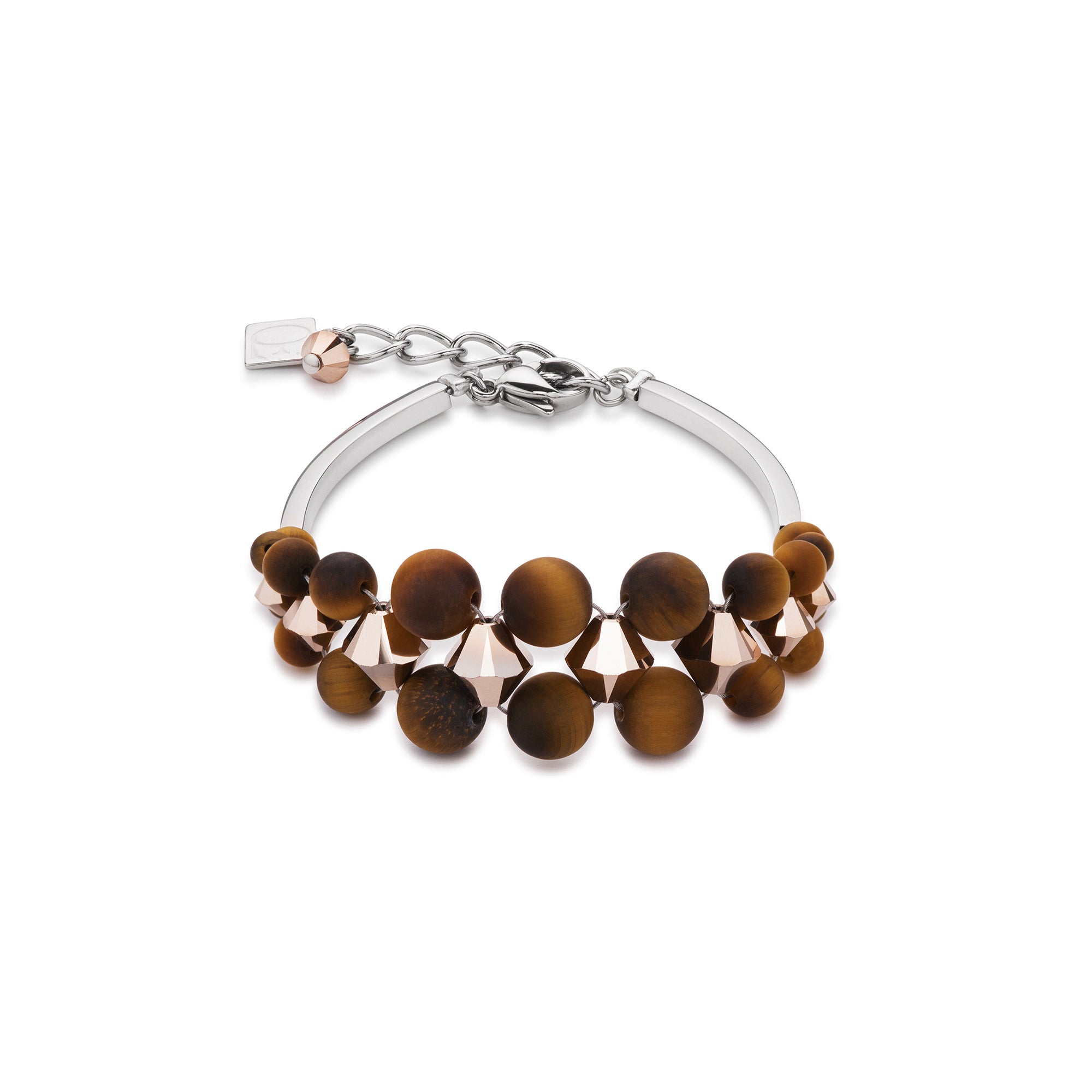 Tiger Eye multi row rose Bracelet 4925/30_1100