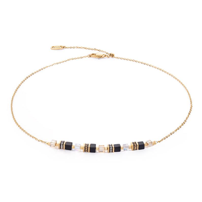 GeoCube Mini Black & Gold Chain Necklace 5076/10_1316