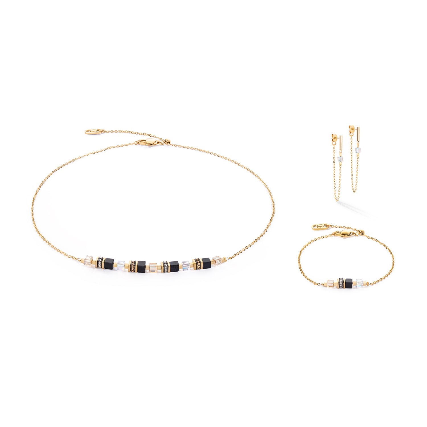 GeoCube Mini Black & Gold Chain Bracelet 5076/30_1316