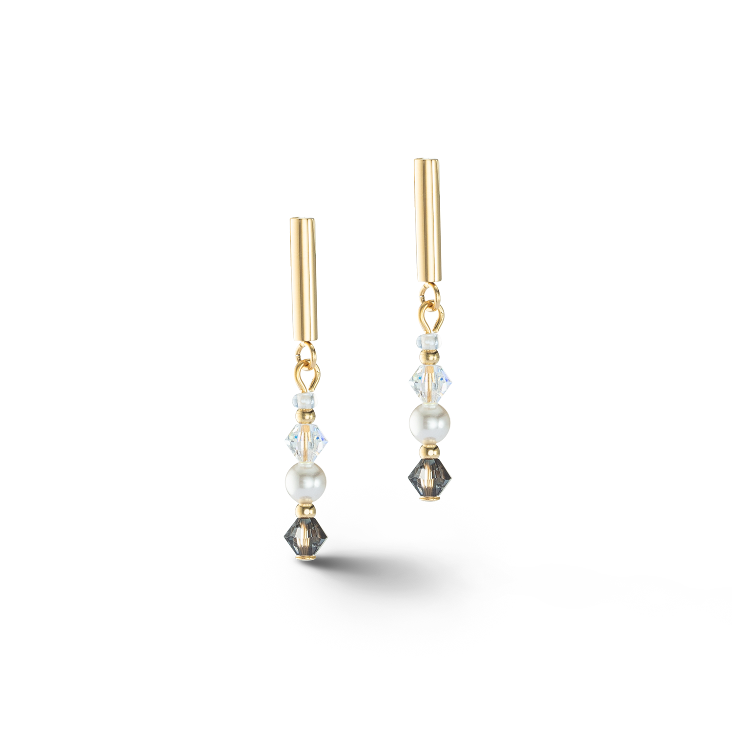 Princess Pearls Earrings Grey & Crystal 6022/21_1218