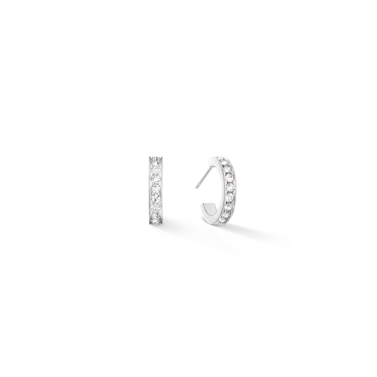 Hoop Wide Stainless Steel & Crystal Pavé Small Earrings 0127/21_1817