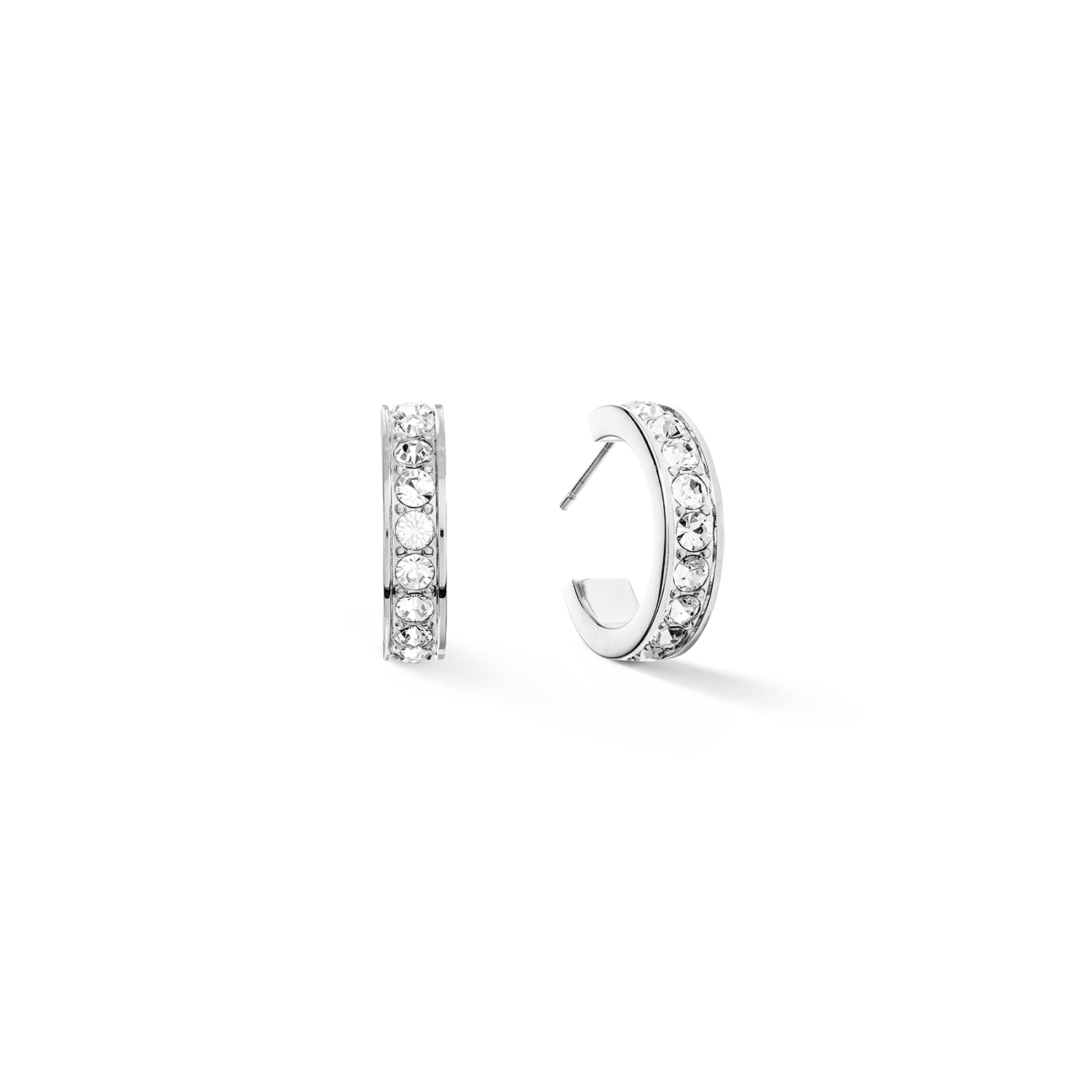 Hoop Wide Stainless Steel & Crystal Pavé Earrings 0131/21_1817