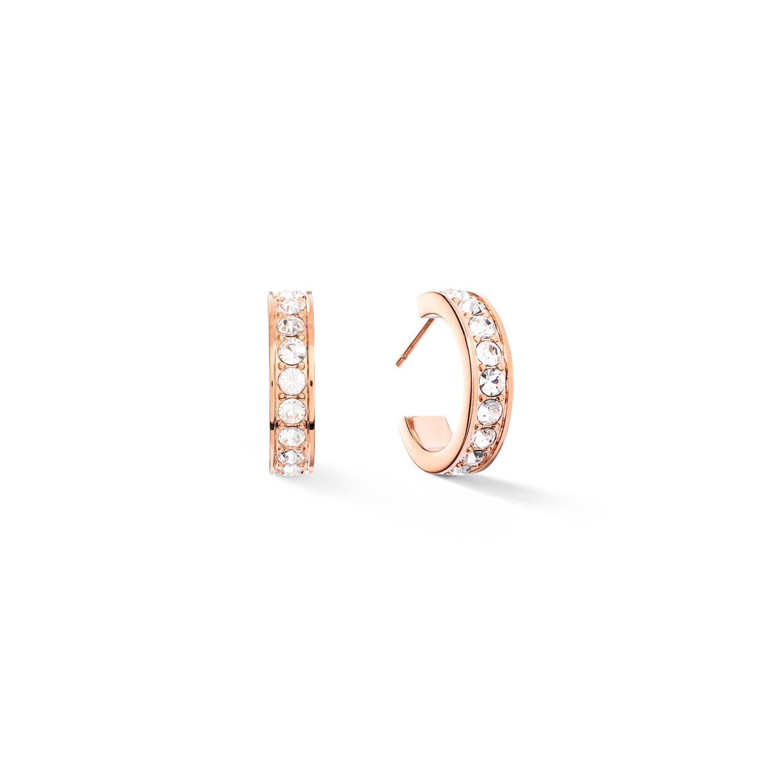 Hoop Wide Rose Gold & Crystal Pavé Earrings 0131/21_1822