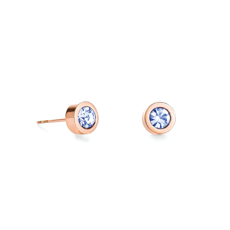 Stud Earrings with Crystals 0228/21_0720 - Light Blue