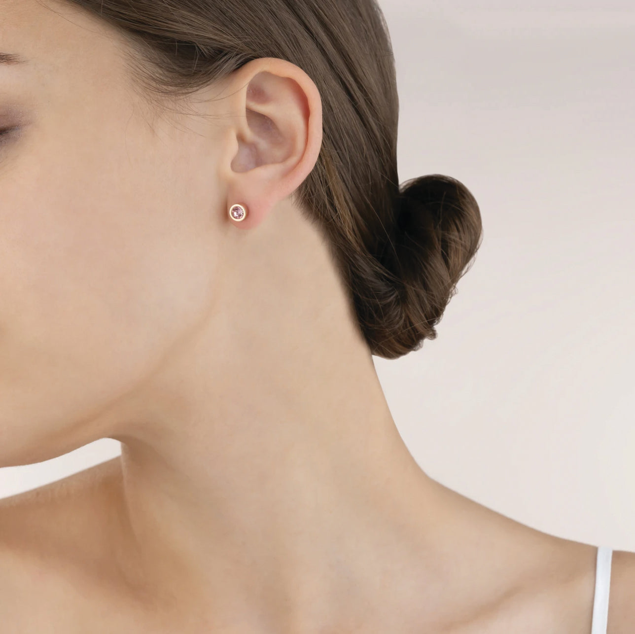 Stud Earrings with Crystals 0228/21_1800 - Crystal Rose Gold