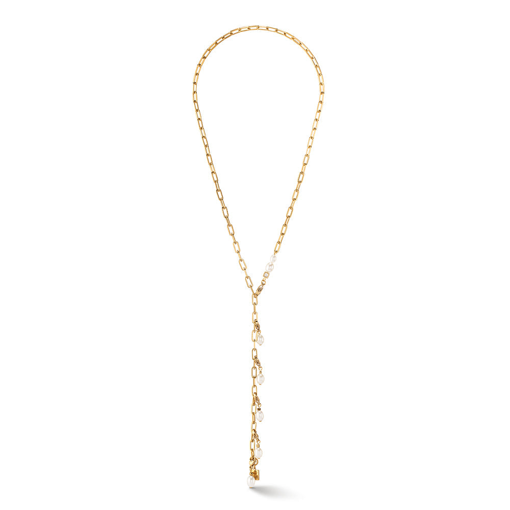 Natural Pearl & Gold Chain Long Necklace 1112/10_1416