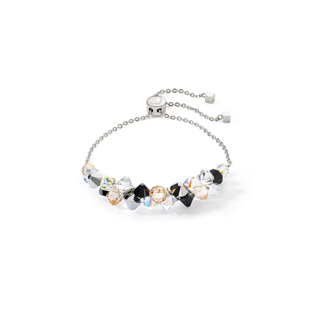 Radiating Shimmering Champagne & Black Crystals Bracelet 4639/30_1318