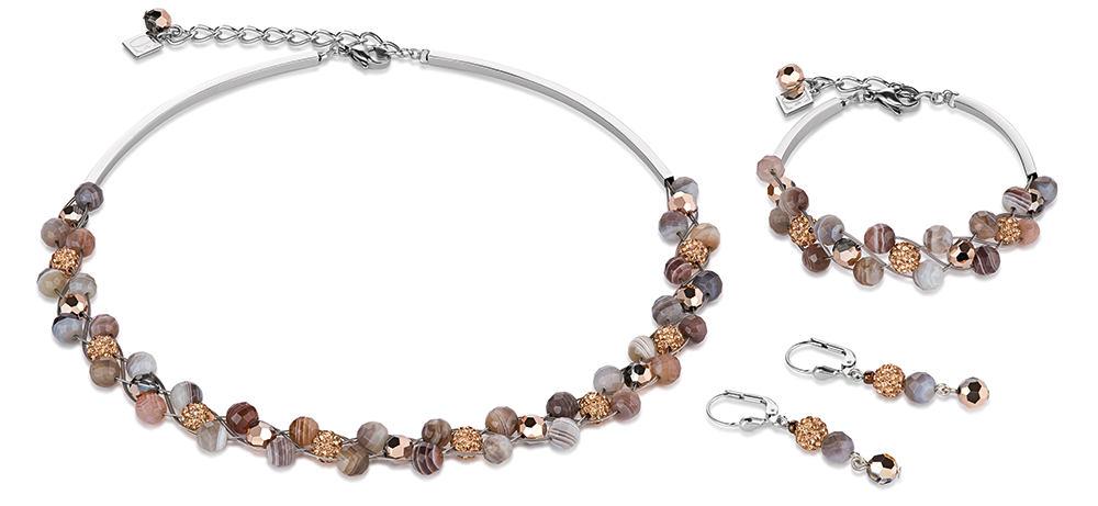 Swarovski Botswana Agate Rose Necklace 4895/10_1112