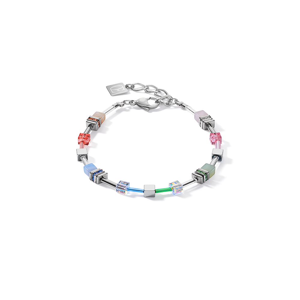 Geo Cube Silver, Rose Quartz & Pink Aventurine Bracelet 5007/30_1522