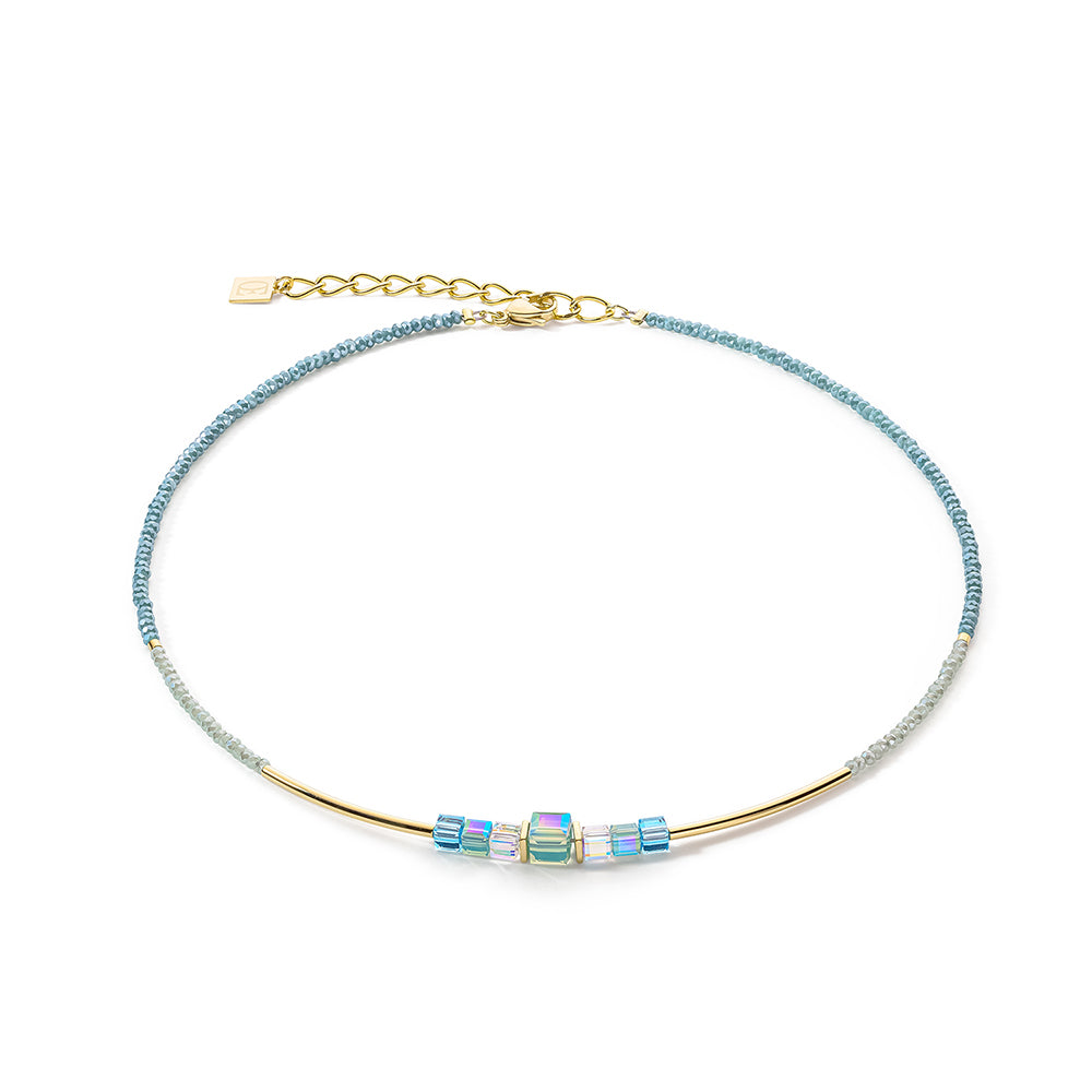 Shimmering Turquoise & Gold Necklace 5042/10_0600