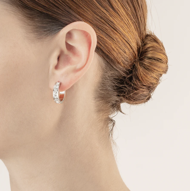 Hoop Wide Stainless Steel & Crystal Pavé Earrings 0131/21_1817