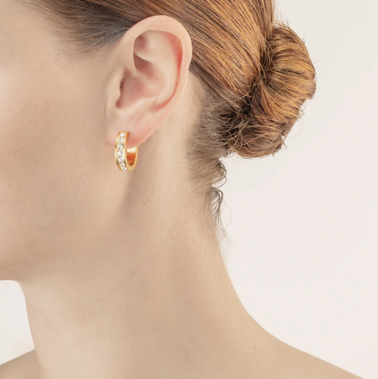 Hoop Wide Gold & Crystal Pavé Earrings 0131/21_1816