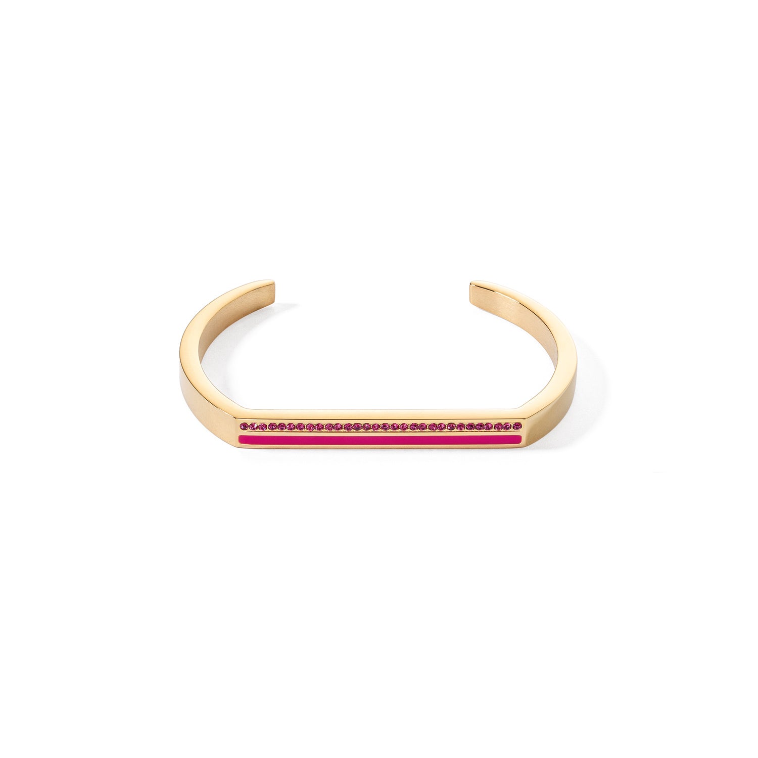 Magenta bangle gold plated stainless steel with crystals 0133_0416