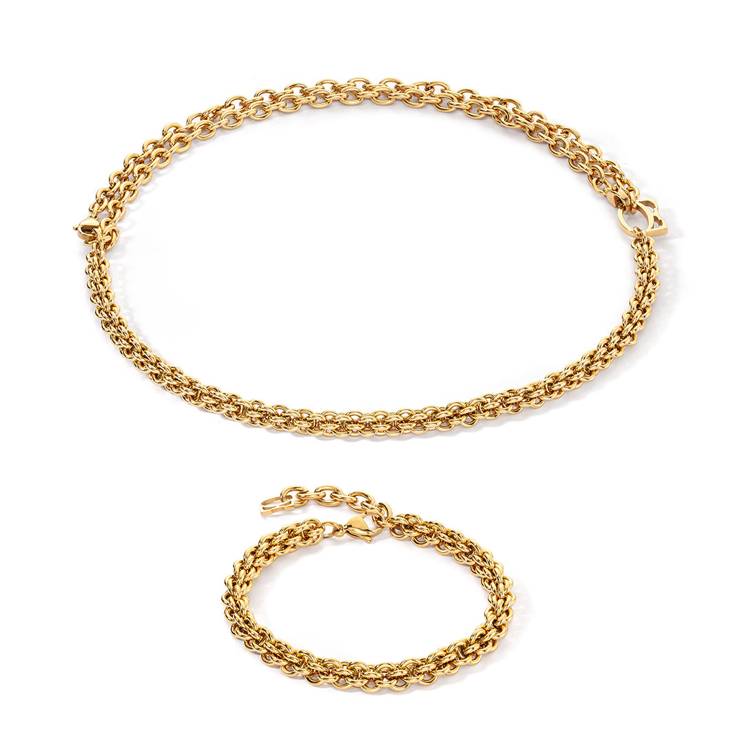 Mesh Chain Golden Necklace 0800_1600