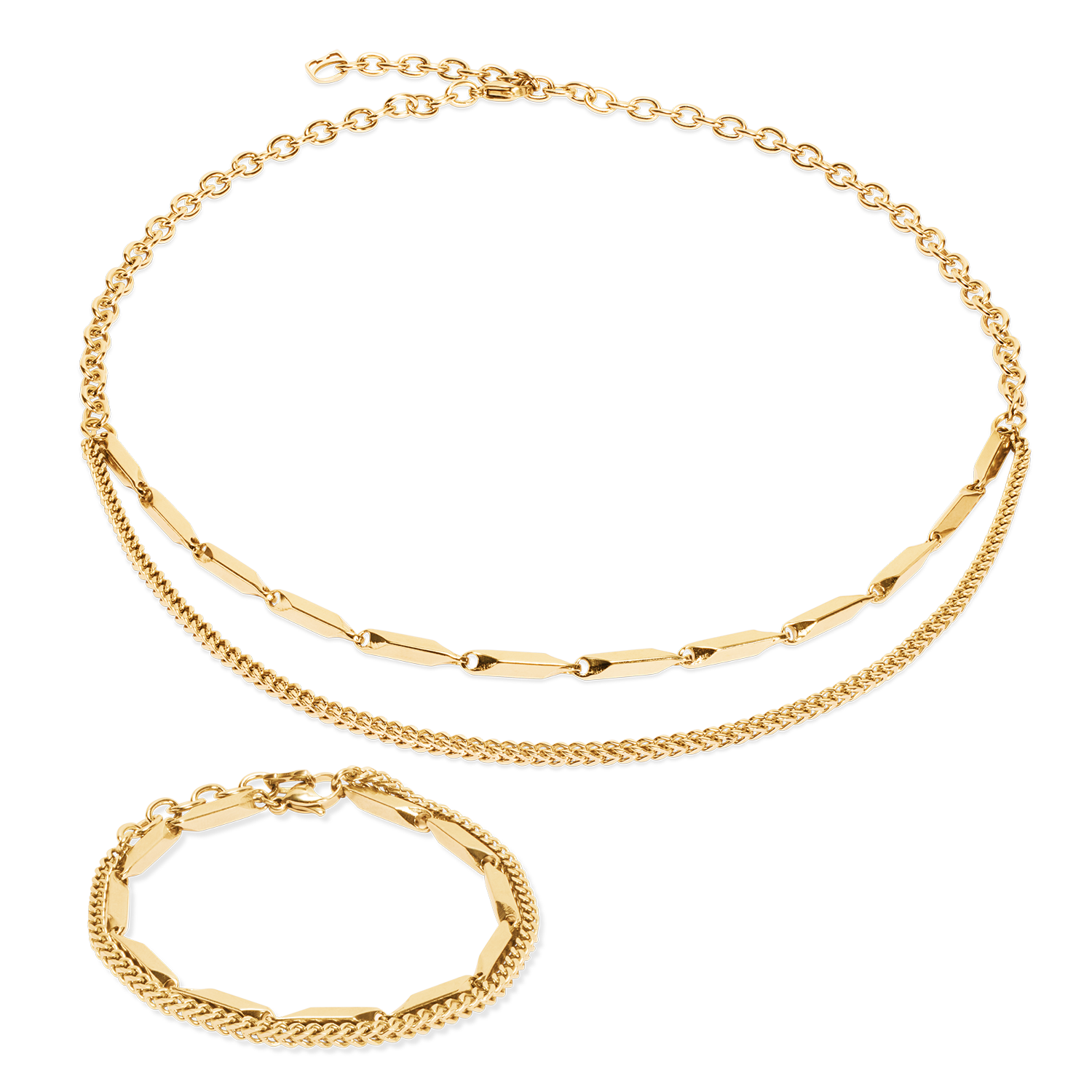 Varied Multi Chain Style Golden Necklace 0801/10_1600