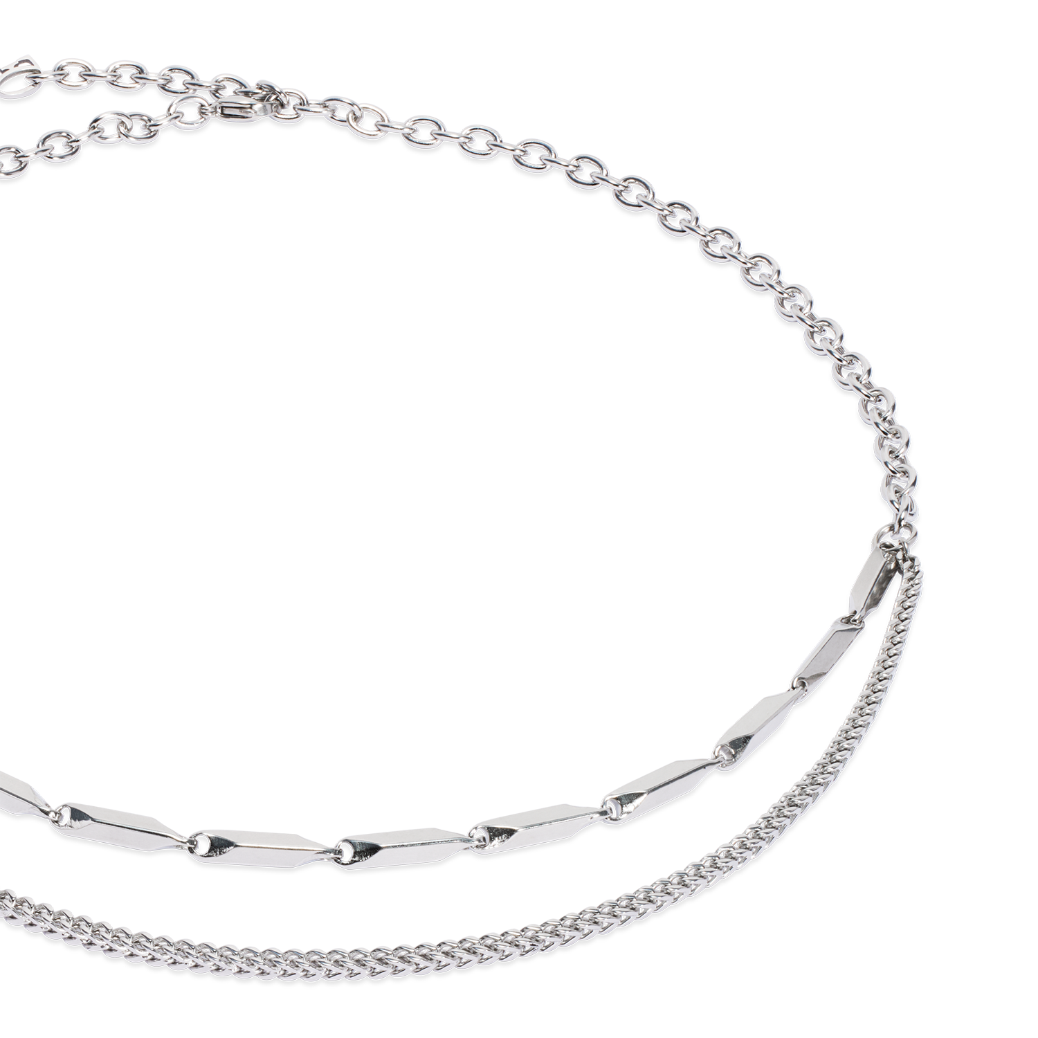 Varied Multi Chain Style Stainless Steel Necklace 0801/10_1700