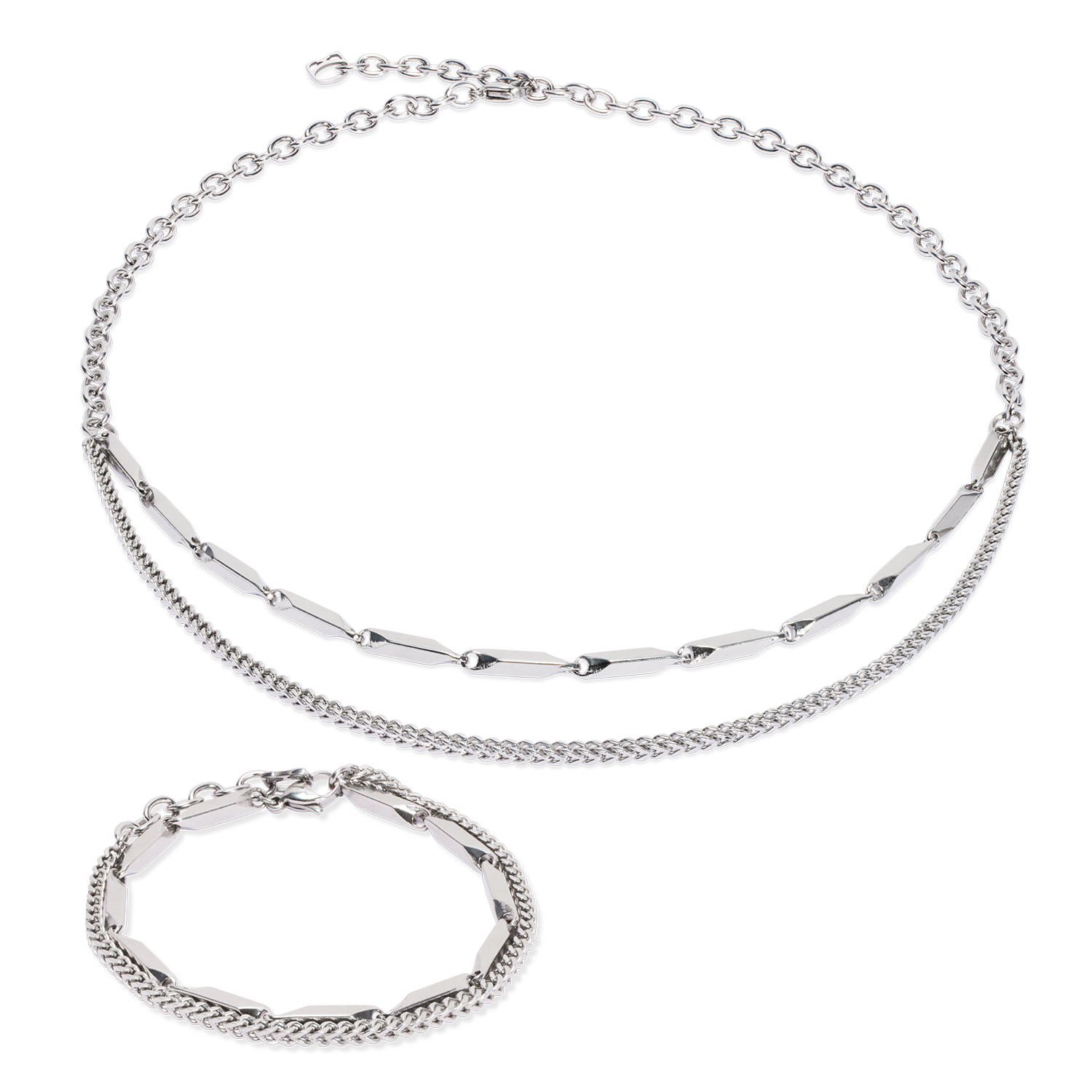Varied Multi Chain Style Stainless Steel Bracelet 0801/30_1700