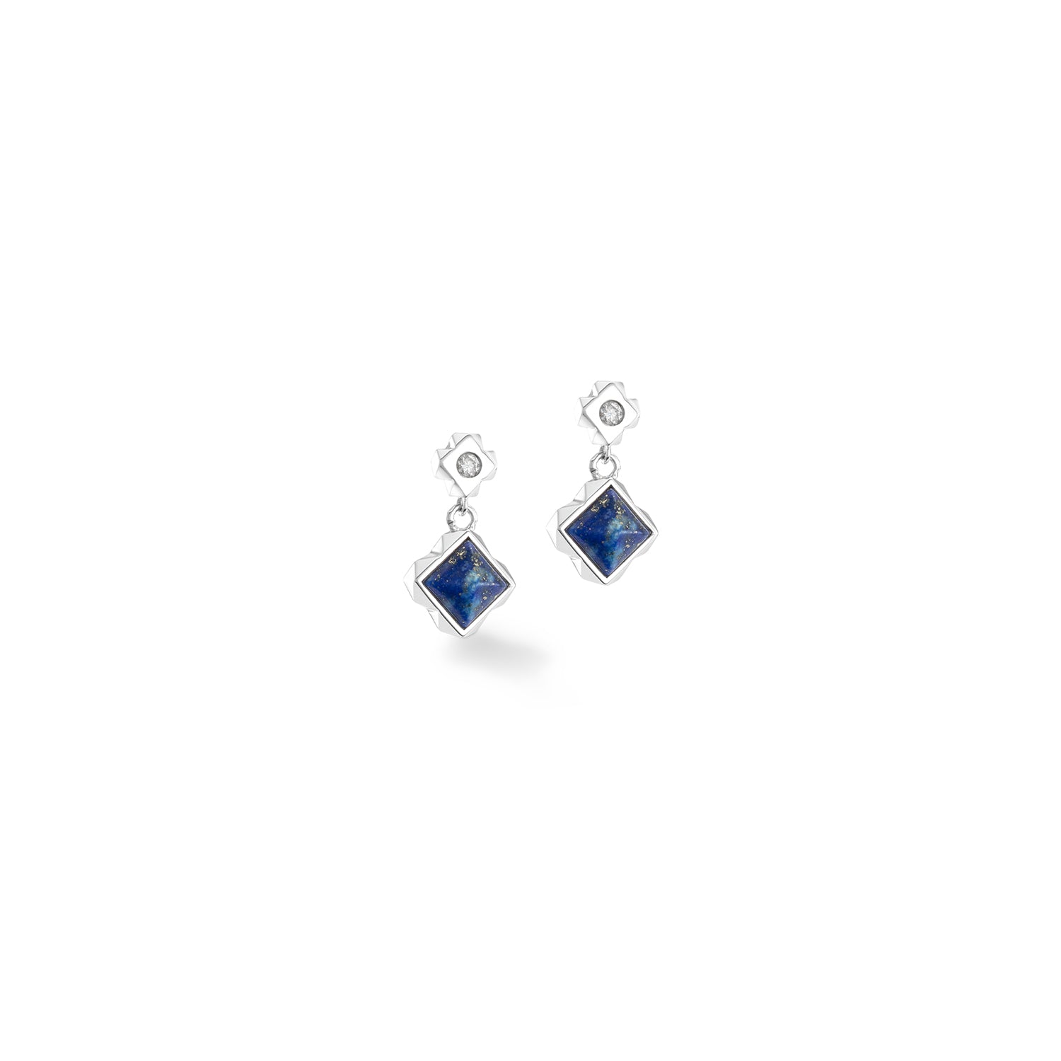 Fine Edition Sterling Silver & Sodalite Square Earrings 1035/21_0717