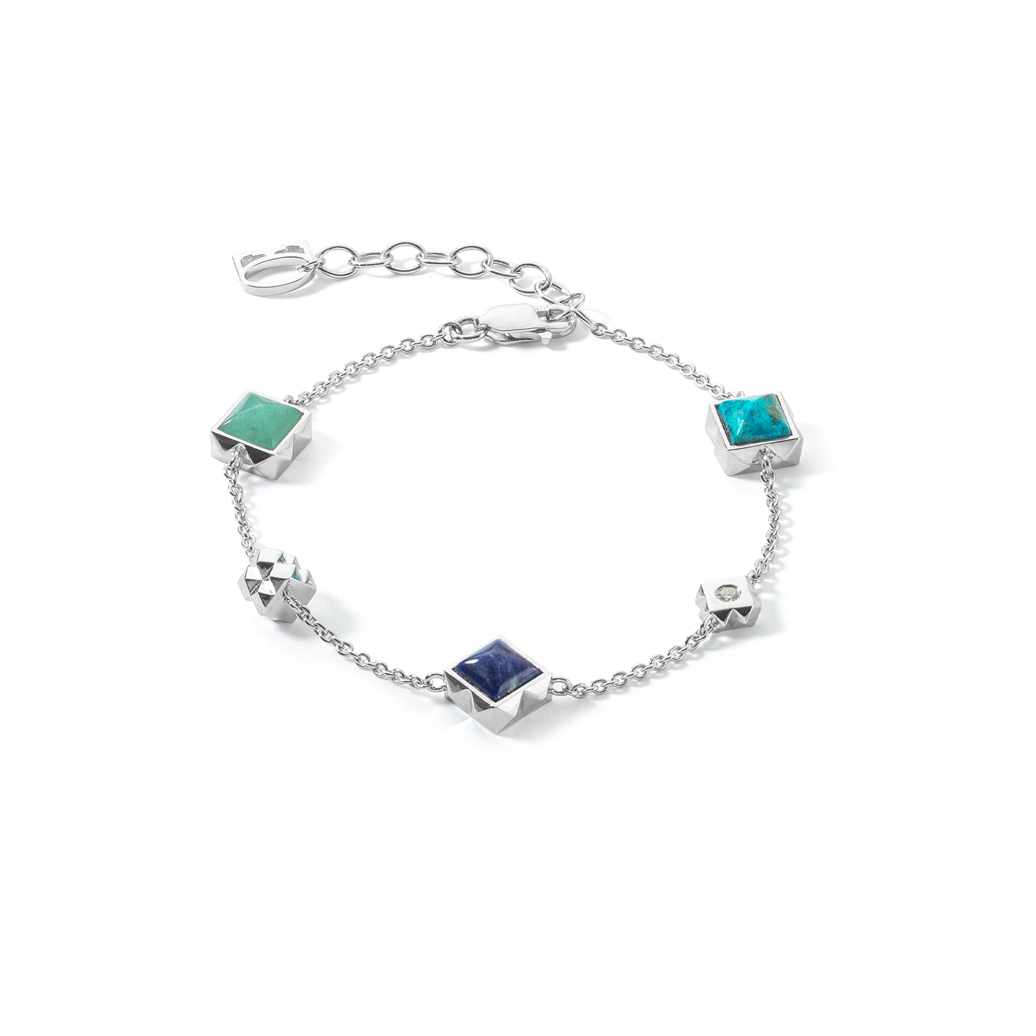 Fine Edition Sterling Silver & Sodalite Square Bracelet 1035/30_0717