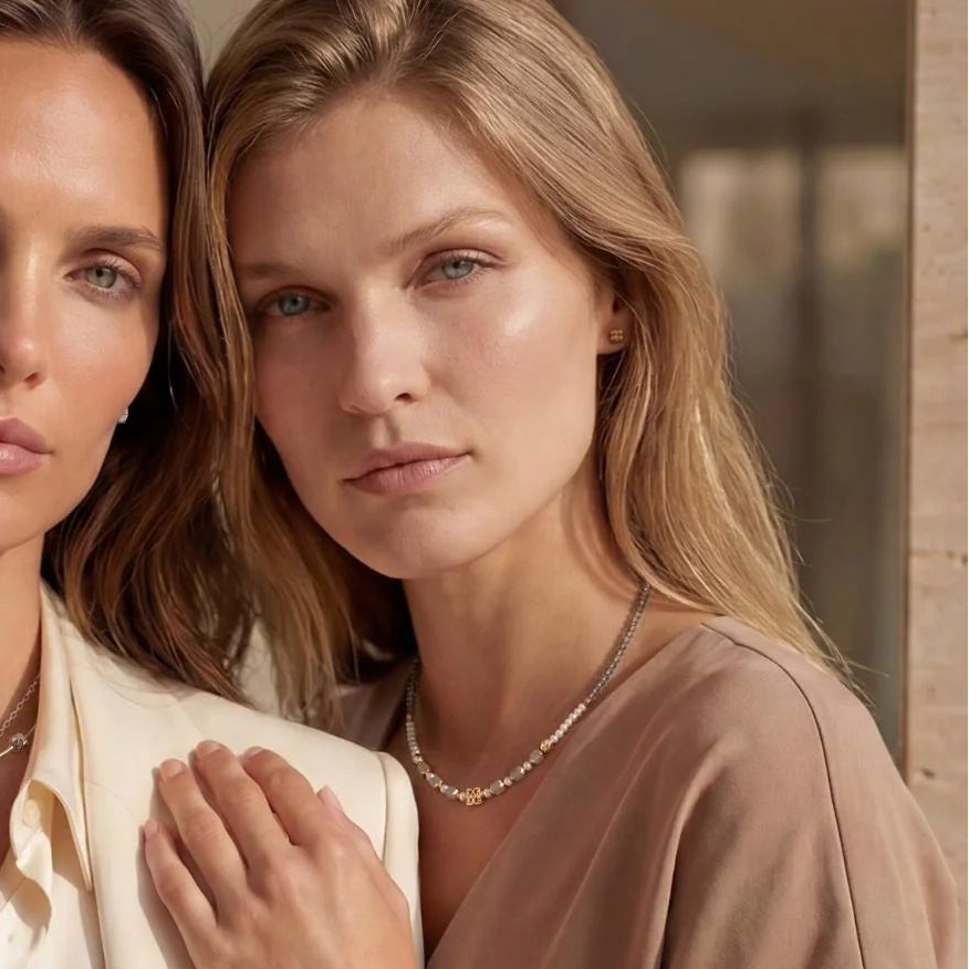 Fine Edition Gold, Smoky Taupe & Freshwater Pearl Necklace 1037/10_1016
