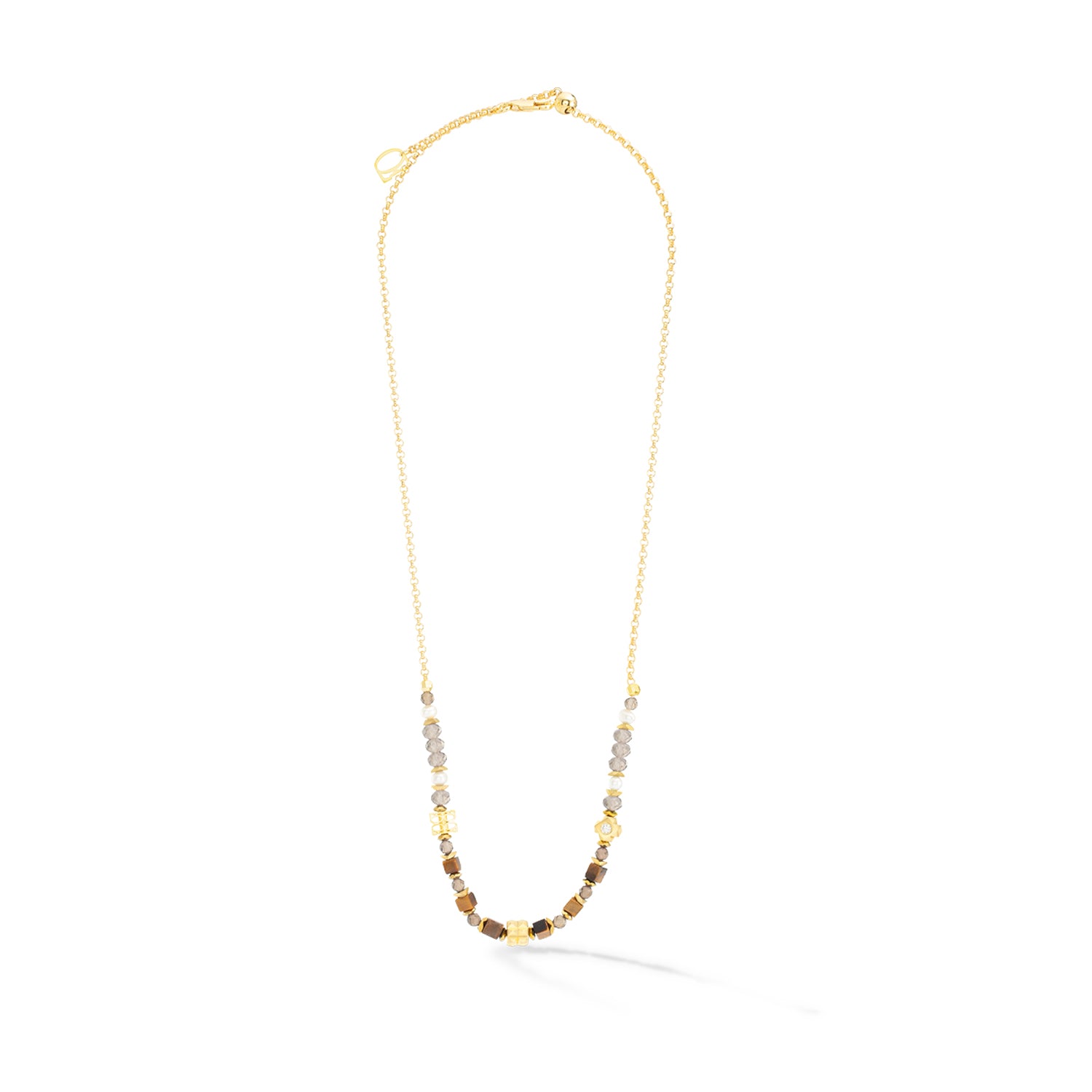 Fine Edition Gold, Tiger's Eye & Spike Necklace 1038/10_1116
