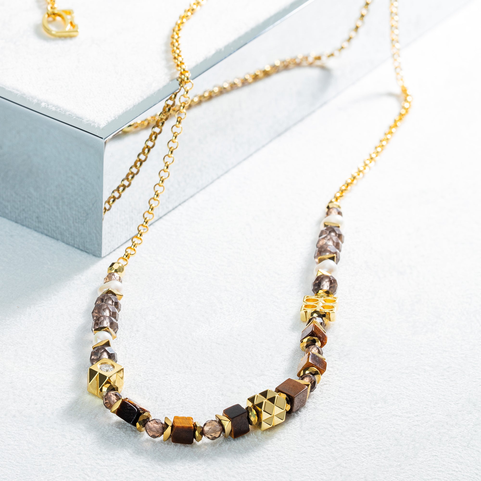 Fine Edition Gold, Tiger's Eye & Spike Necklace 1038/10_1116