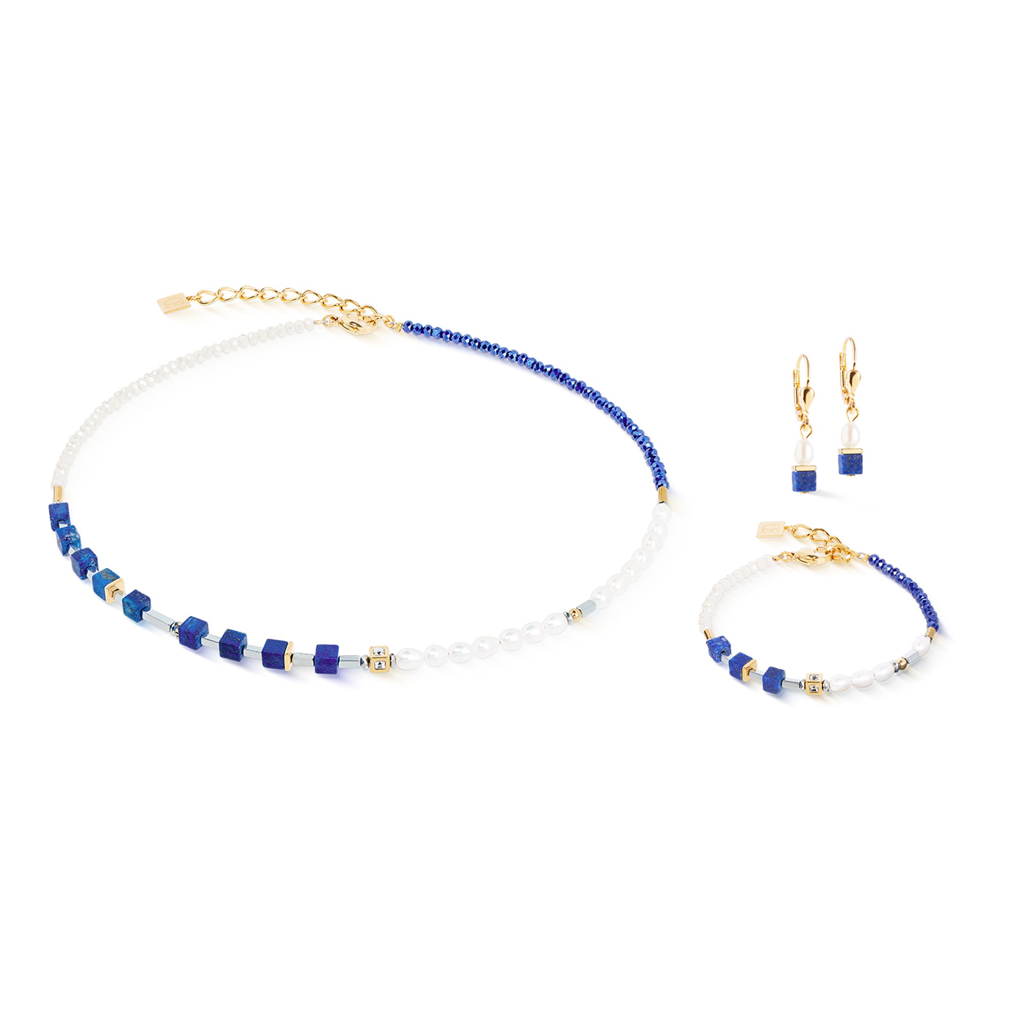 Natural Lapis Lazuli & Pearl Fusion Golden Bracelet 1126/30_0700