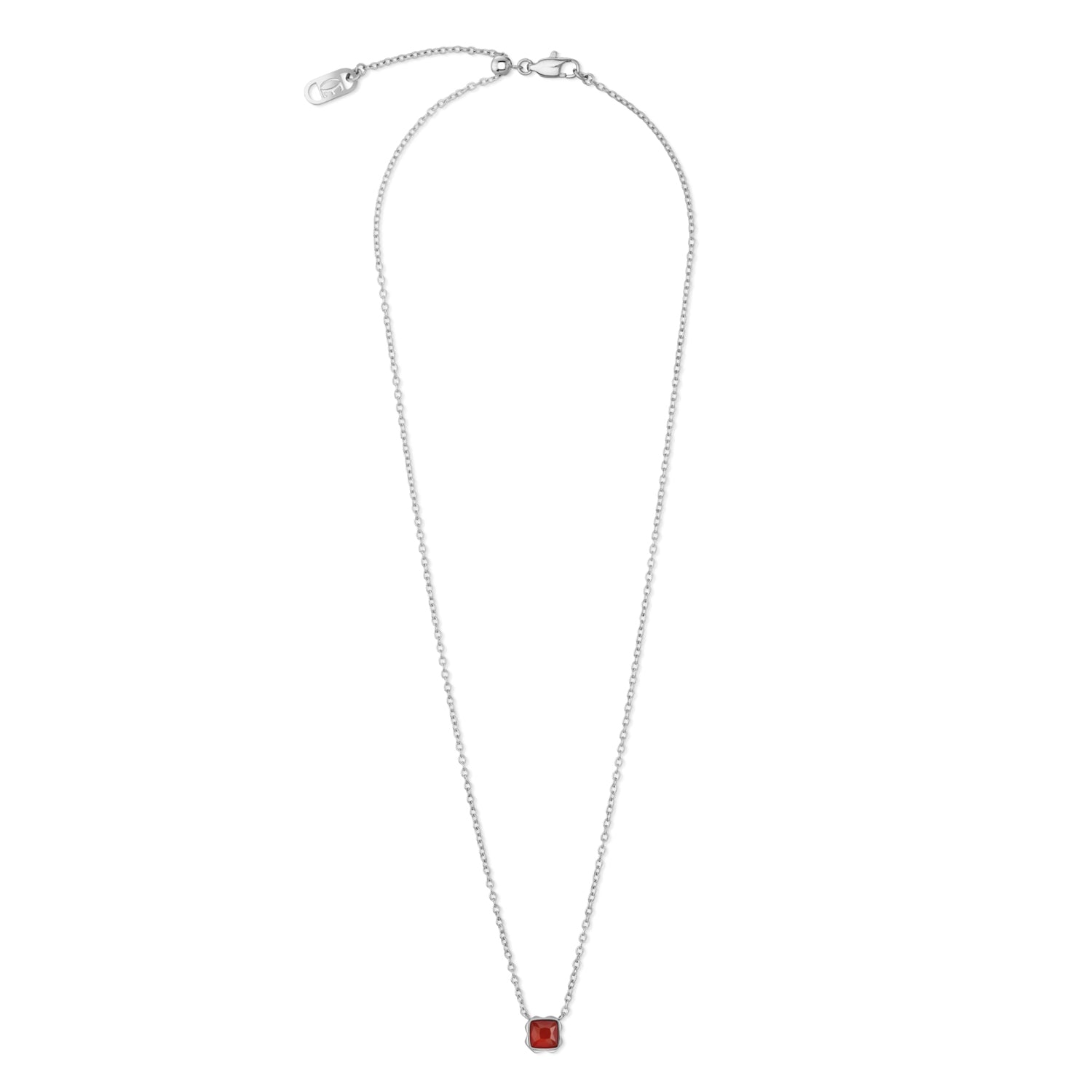 Mini Pendant Red Silver Necklace 1300/10_0300