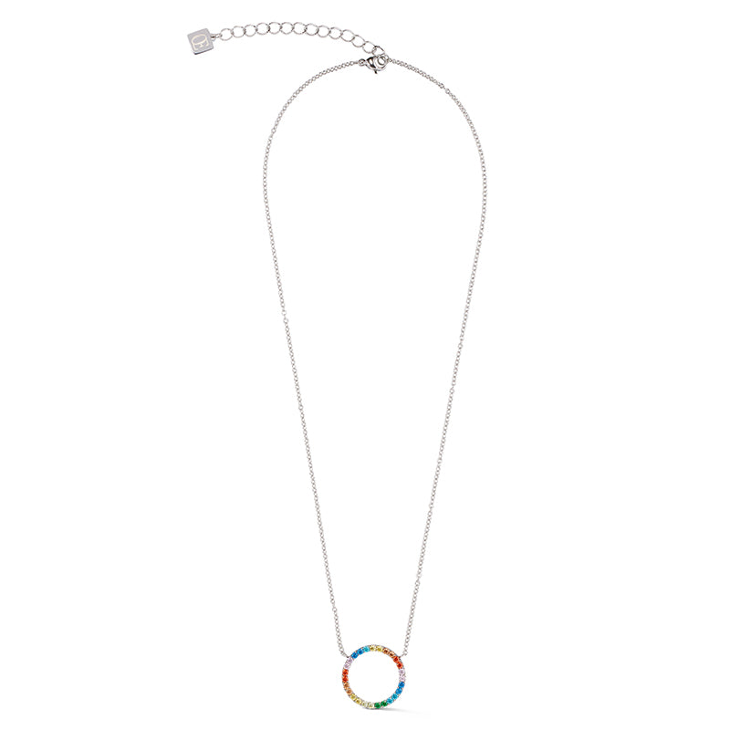 Circle Multicolour Silver Pendant Necklace 2057/10_1517