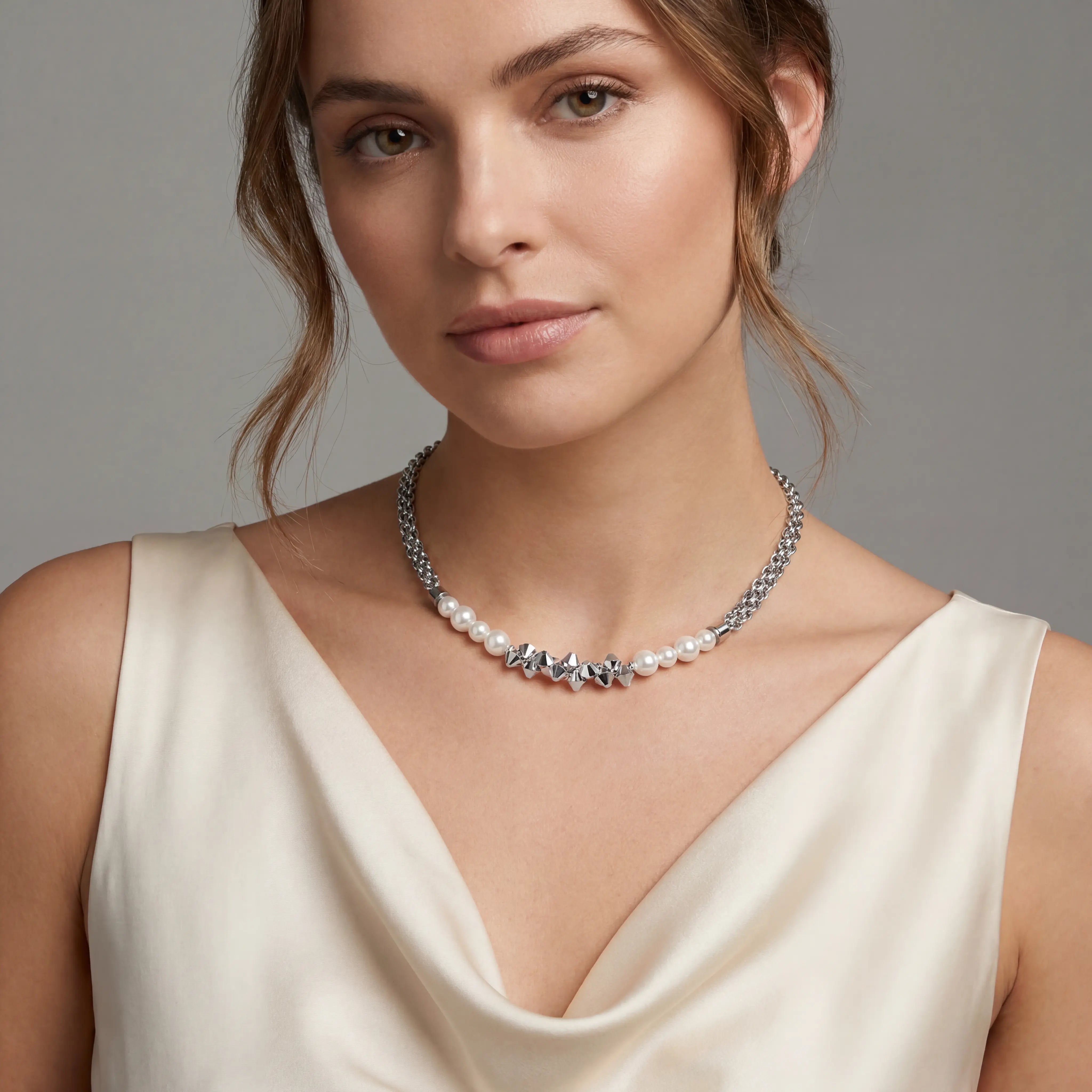 Fusion Pearls & Dancing Crystal Necklace 2060/10_1417
