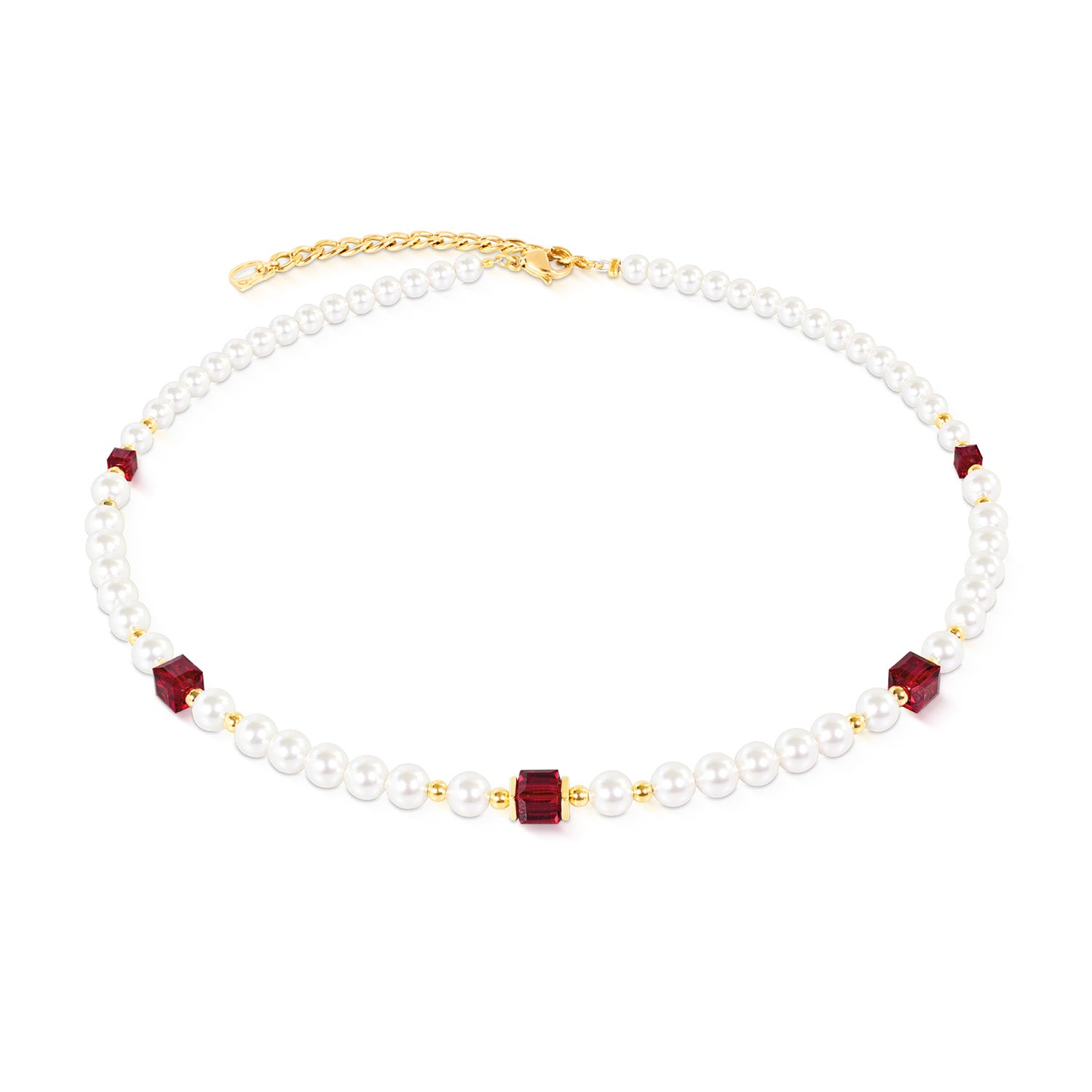 Cocktail Pearl Red Necklace 2110/10_0321