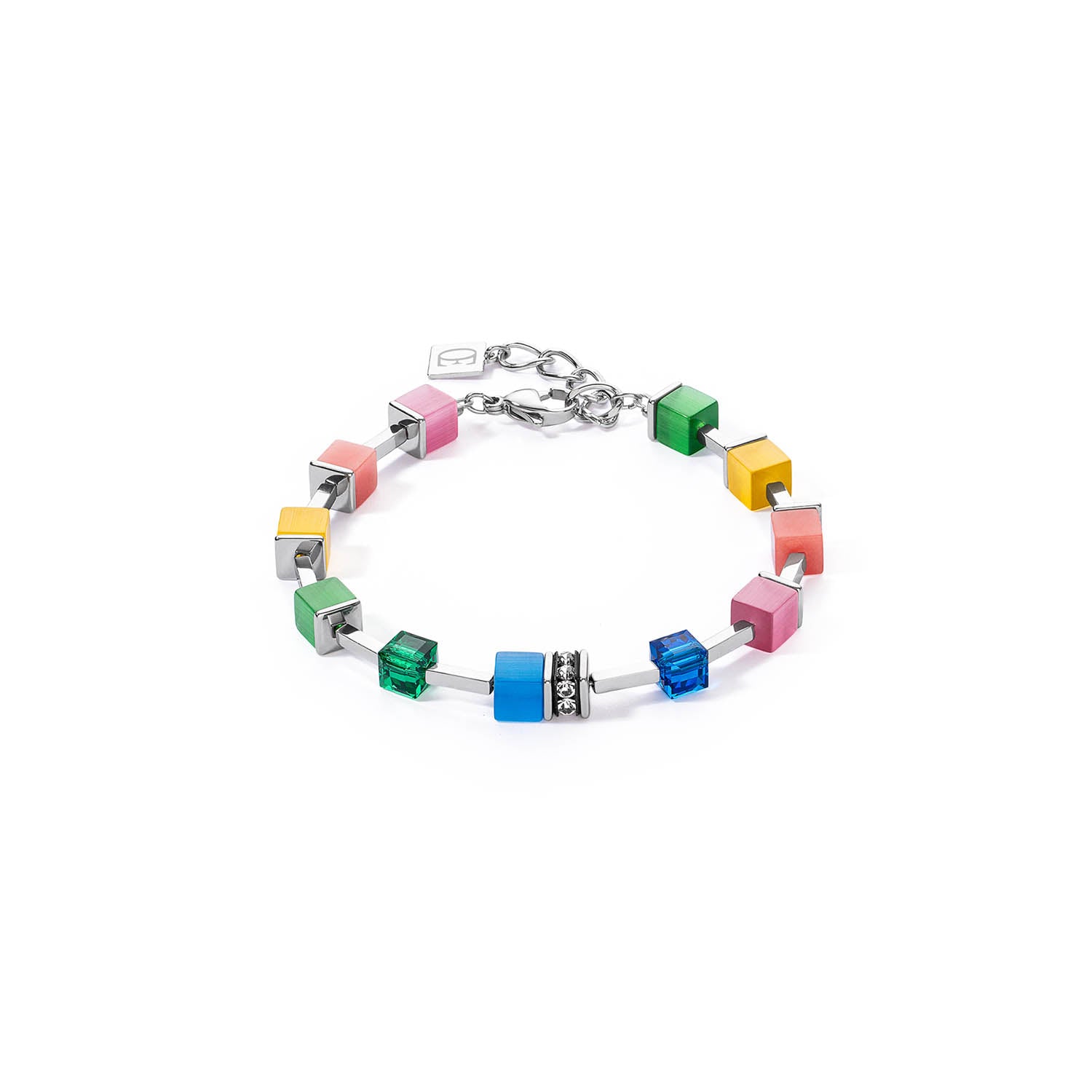 GeoCube Iconic Bright Rainbow & Silver Bracelet 2700/30_1500