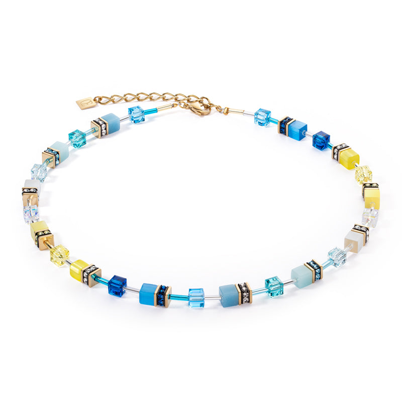 Geo Cube Turquoise-Yellow Necklace 2838/10_0601
