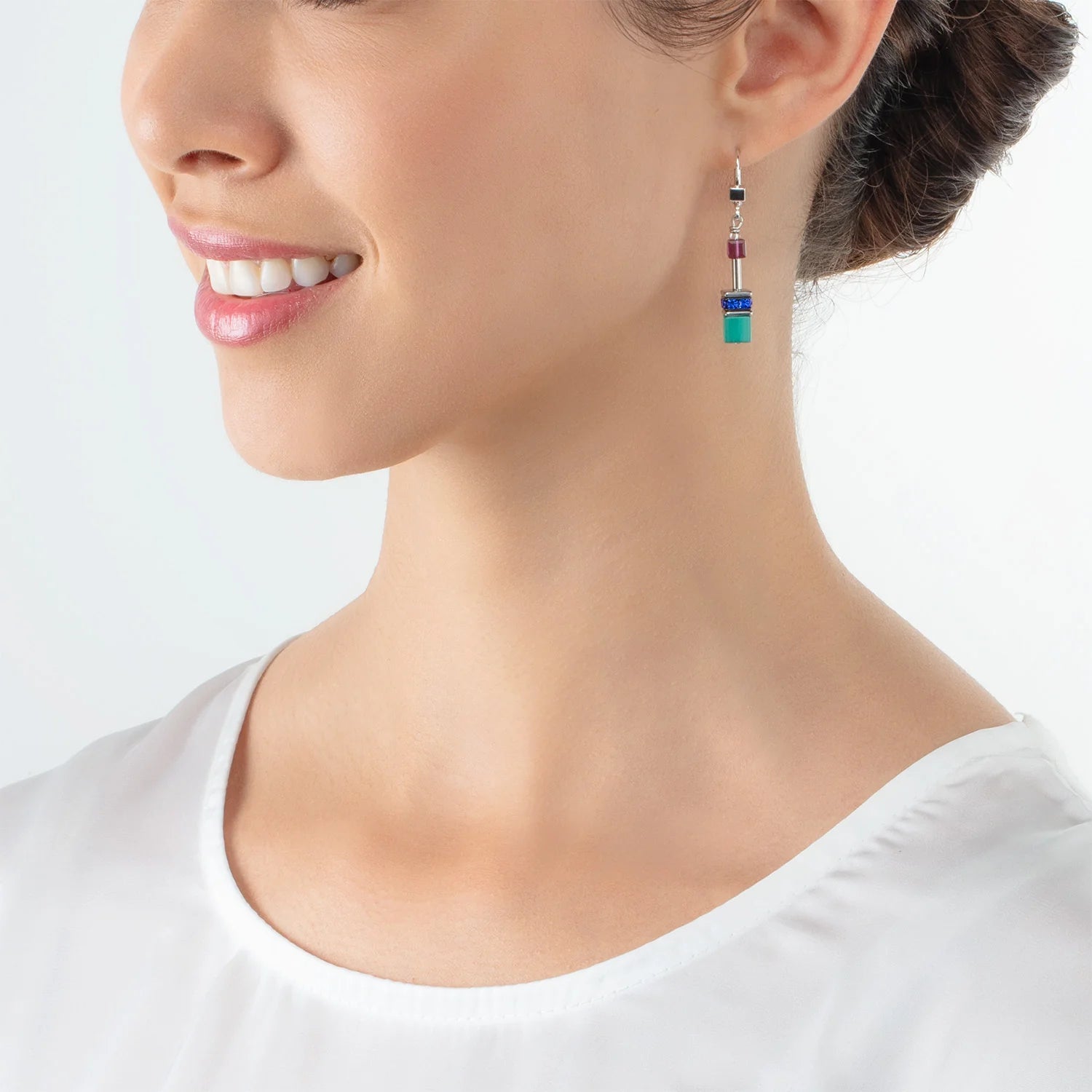 Geo Cube Turquoise & Purple Earrings 2838/20_0608