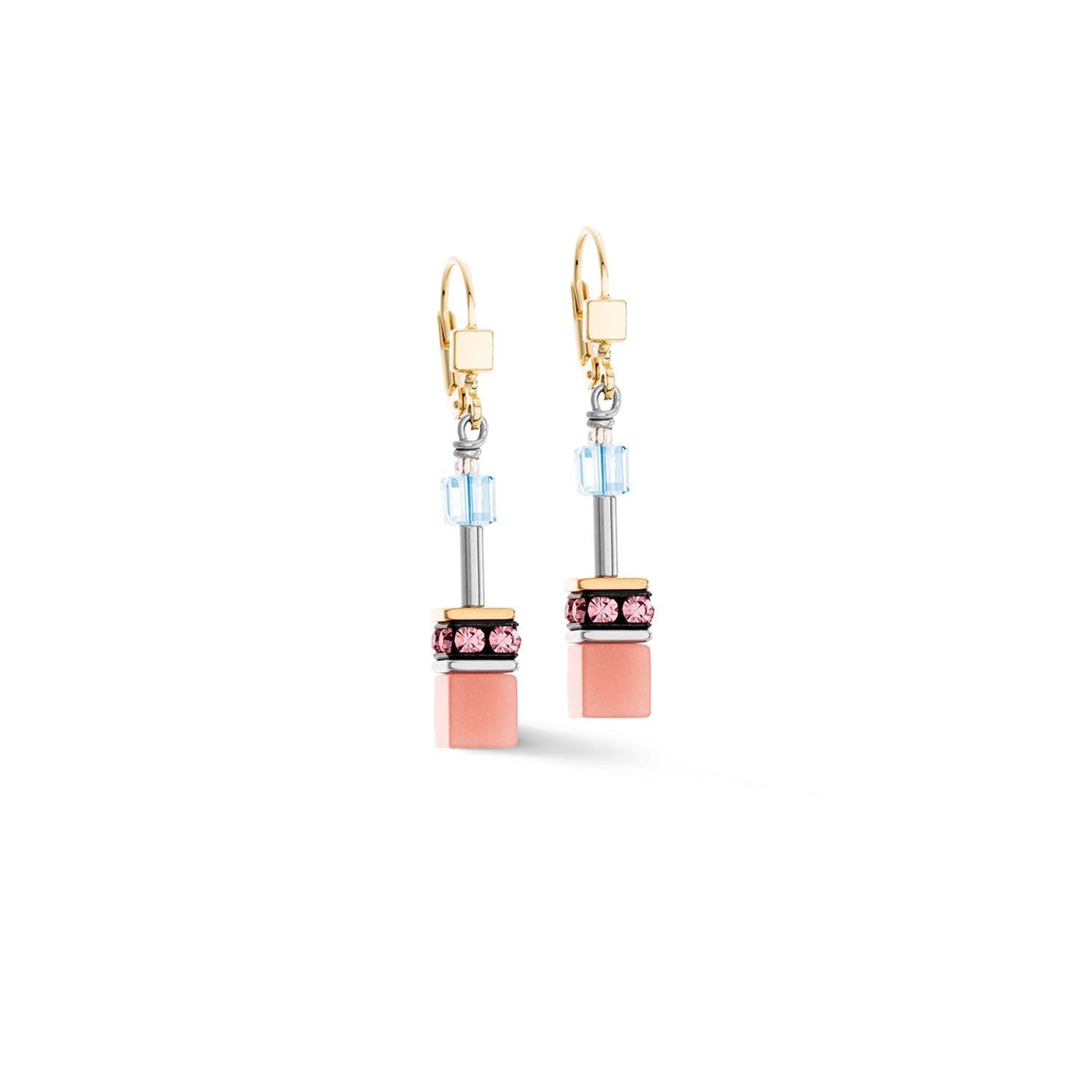 Geo Cube Aqua-Apricot Earrings 2838/20_2028