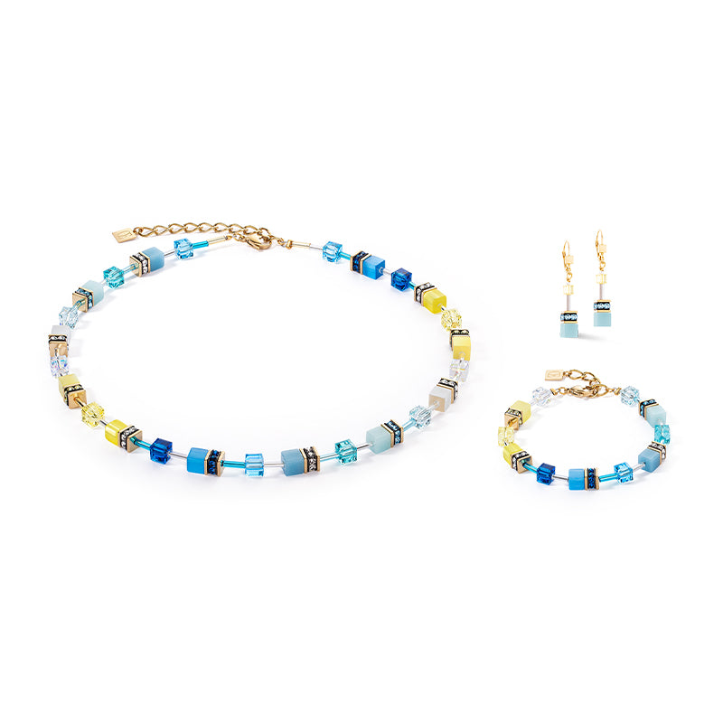 Geo Cube Turquoise-Yellow Necklace 2838/10_0601