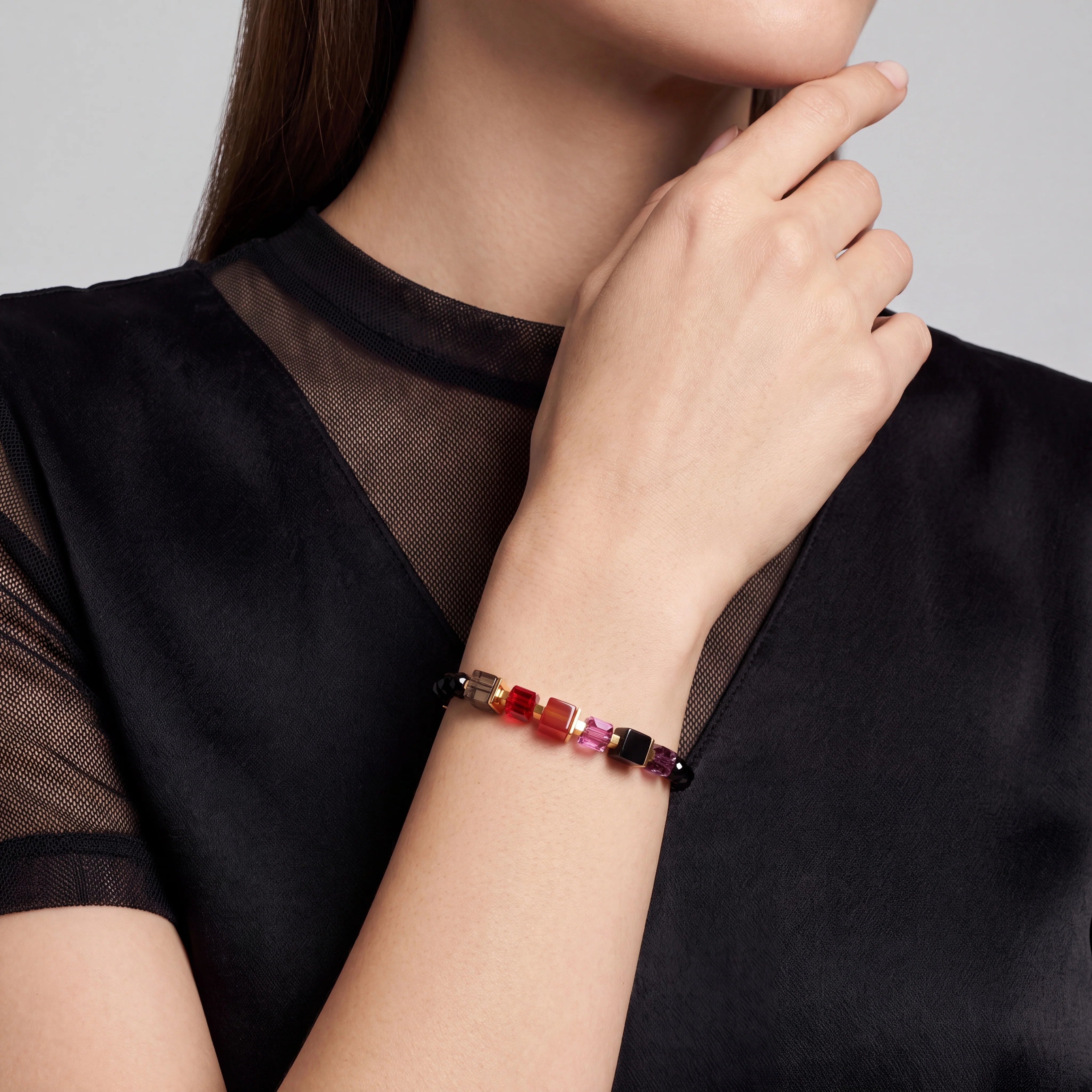 GeoCube Natural Carnelian Berry Bracelet 3034/30-0308