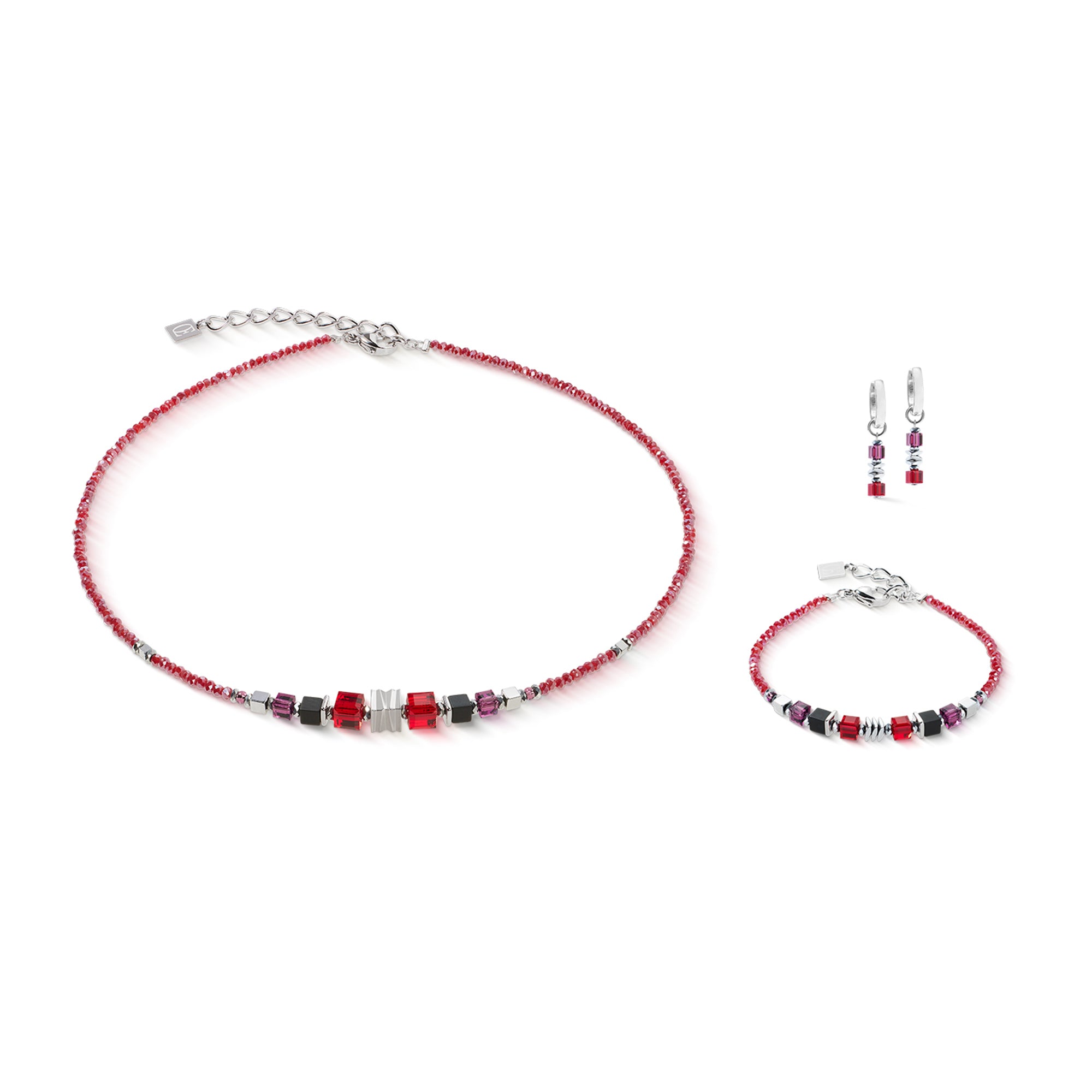Natural Bold Red & Silver Necklace 3044/10_0317