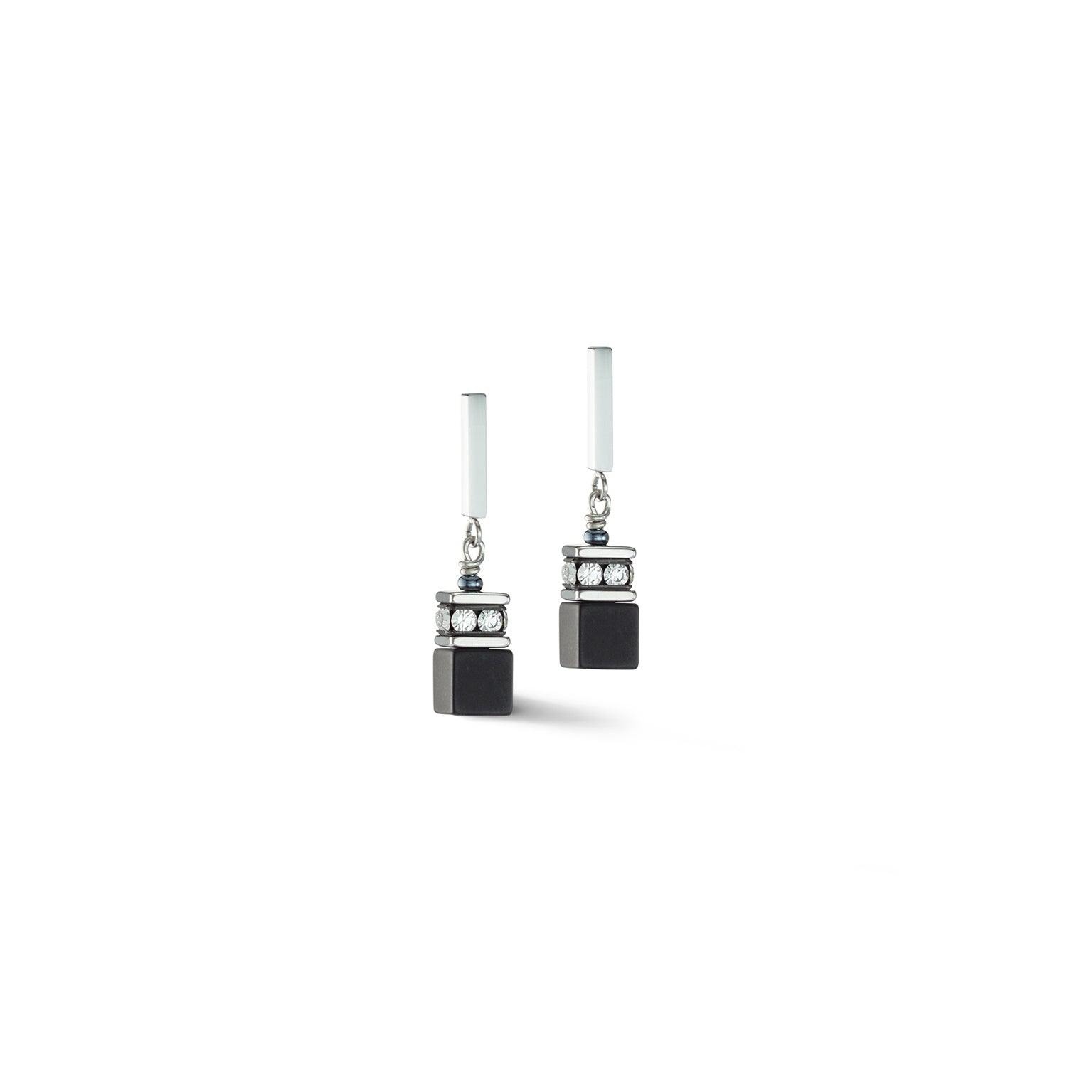 Geo Cube Black Onyx Stainless Steel Earrings 4018/21_1318