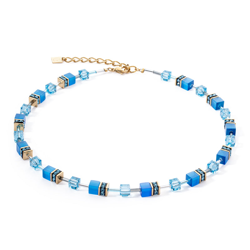 Geo Cube Mono Gold Necklace Turquoise 4020/10_0600