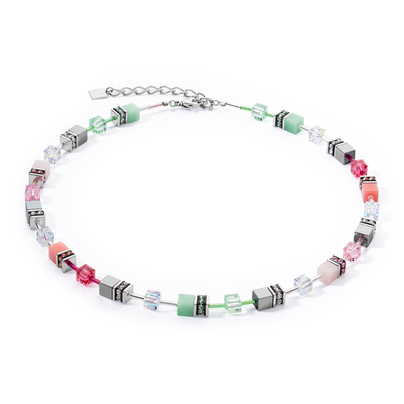 Geo Cube Green-Pink Necklace 4023/10_0504