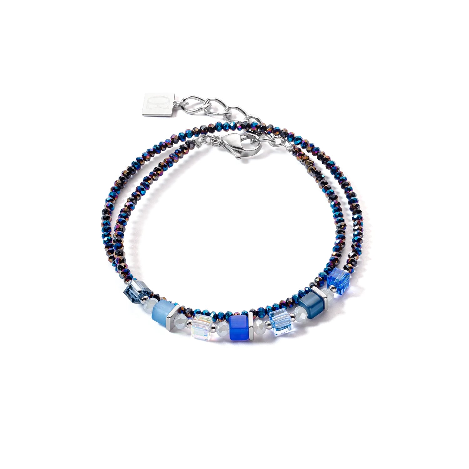 Joyful Colours Wrap Bracelet Silver Blue 4564/30_0700