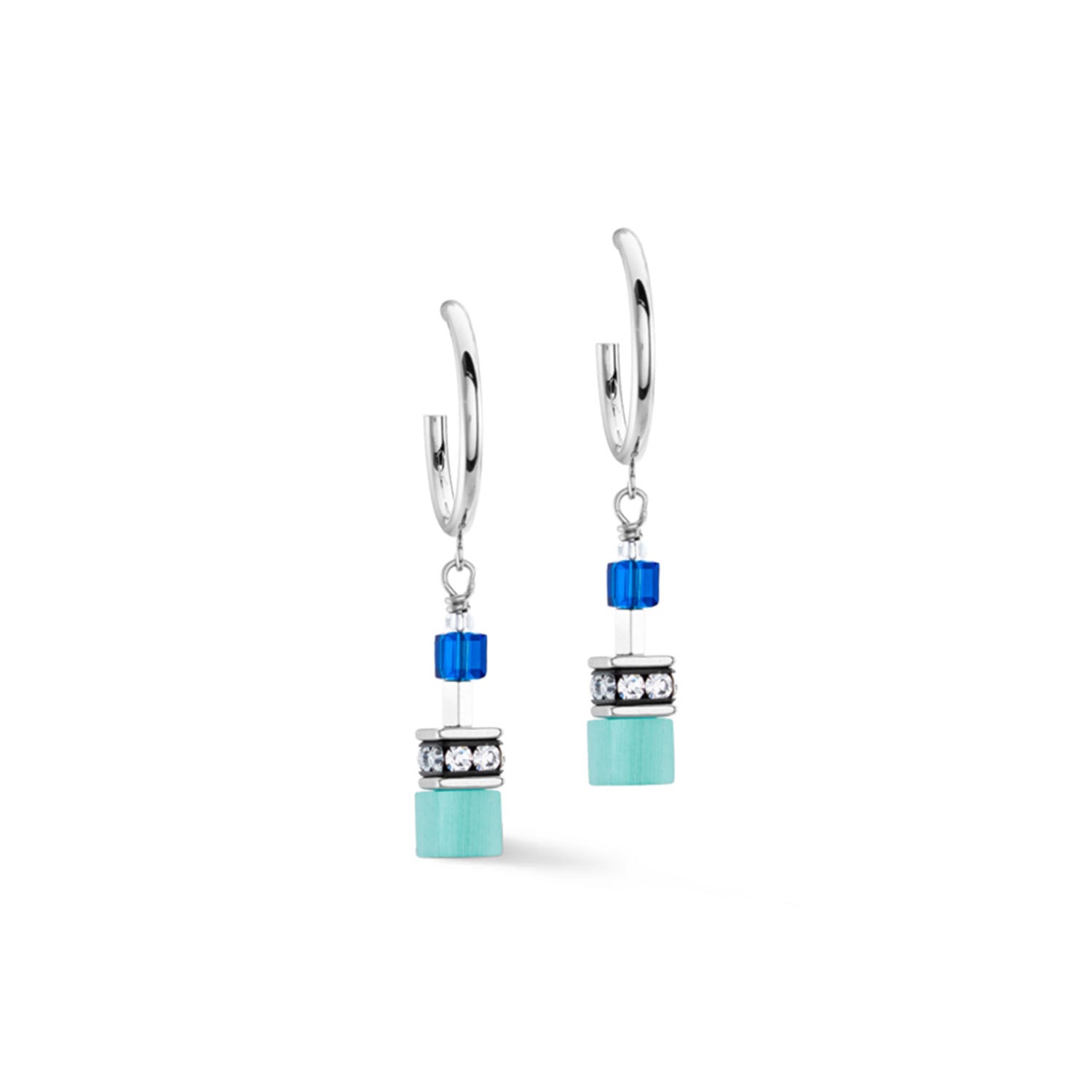 Multiwear Sparkling Blue & Green Ocean Geo Cube Earrings 4715/21_0600